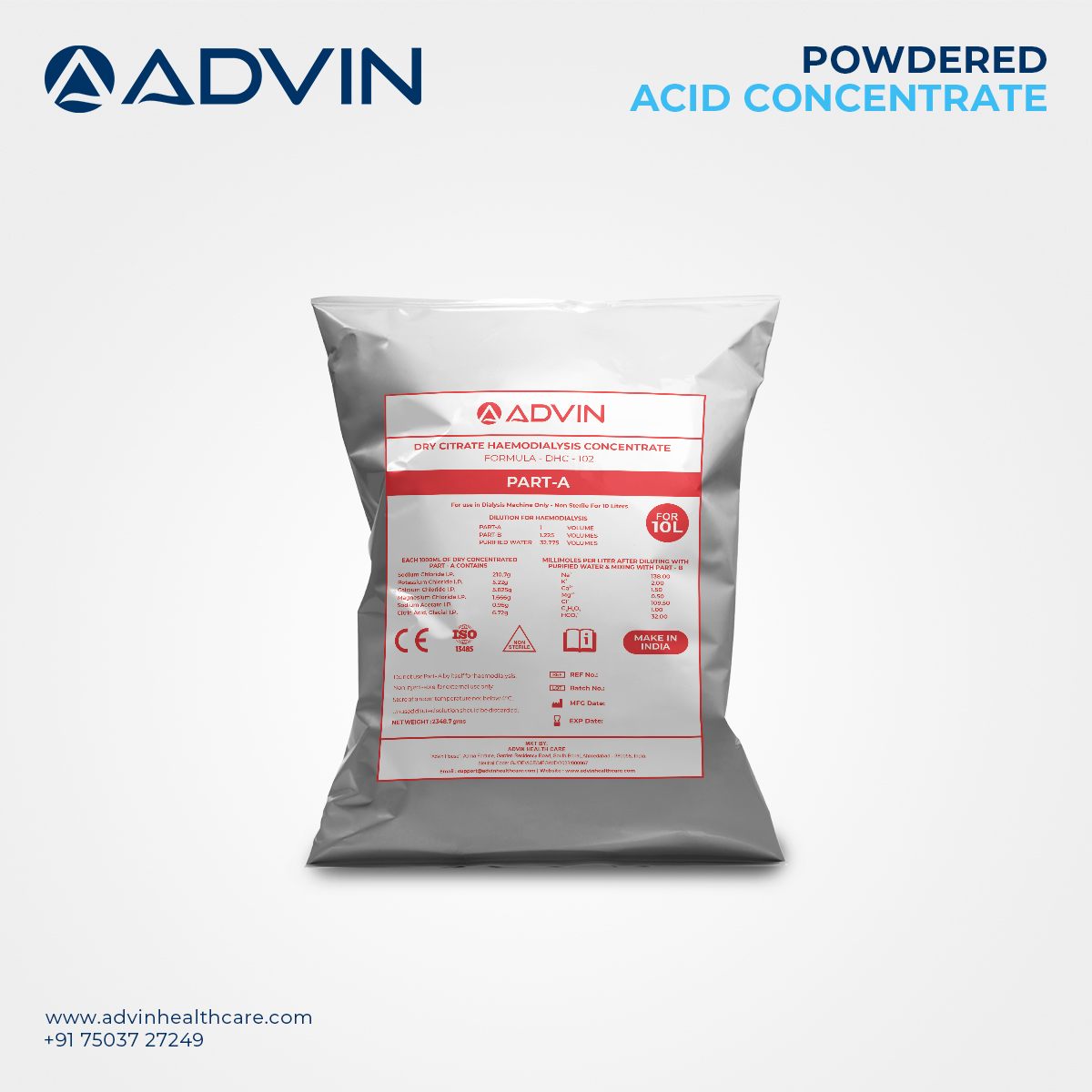 Powdered Acid Concentrate For Dialysis